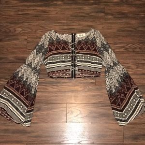 Hippie Love Long Sleeve Crop Top